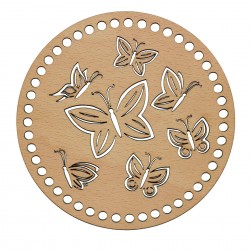 Baza din lemn pentru Crosetat Cerc Model Fluturasi - Fag - 15cm - 47o - 6mm