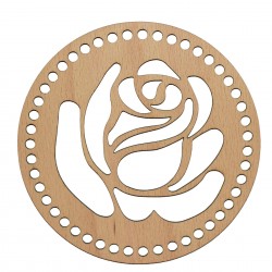 Baza din lemn pentru Crosetat Cerc Model Trandafir- Fag - 15cm - 47o - 6mm