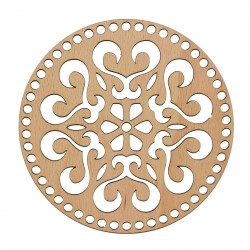 Baza din lemn pentru Crosetat Cerc Model Mandala - Fag - 15cm - 50o - 6mm