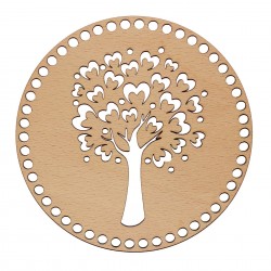 Baza din lemn pentru Crosetat Cerc Model Copacel - Fag - 15cm - 50o - 6mm