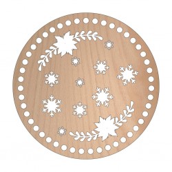 Baza din lemn pentru Crosetat Cerc Model Fulgi si Craciunita - Fag - 15cm - 47o - 6mm Baza din lemn pentru Crosetat Cerc Model Fulgi si Craciunita - Fag - 15cm - 47o - 6mm