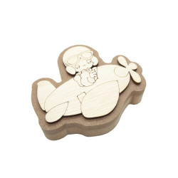 Cutie blank pentru Mot - Baiat in Avion - 11x9.5 cm