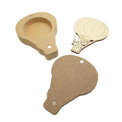 Cutie blank pentru Mot - Balon cu Aer Cald cu Ursulet - 9.5x7.5 cm