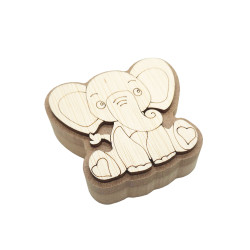 Cutie blank pentru Mot - Elefantel - 9x8.5 cm