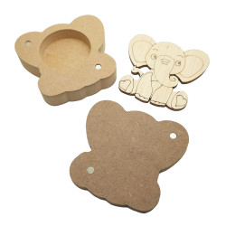Cutie blank pentru Mot - Elefantel - 9x8.5 cm