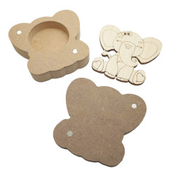 Cutie blank pentru Mot - Elefantica - 9x8.5 cm