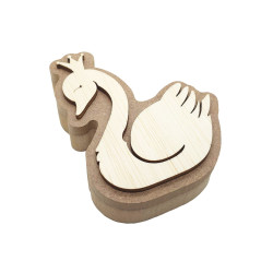 Cutie blank pentru Mot - Lebada cu Coronita - 11x8.5 cm