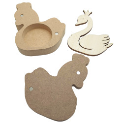 Cutie blank pentru Mot - Lebada cu Coronita - 11x8.5 cm