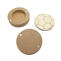 Cutie blank pentru Mot - Minge Fotbal - 7.5x7.5 cm