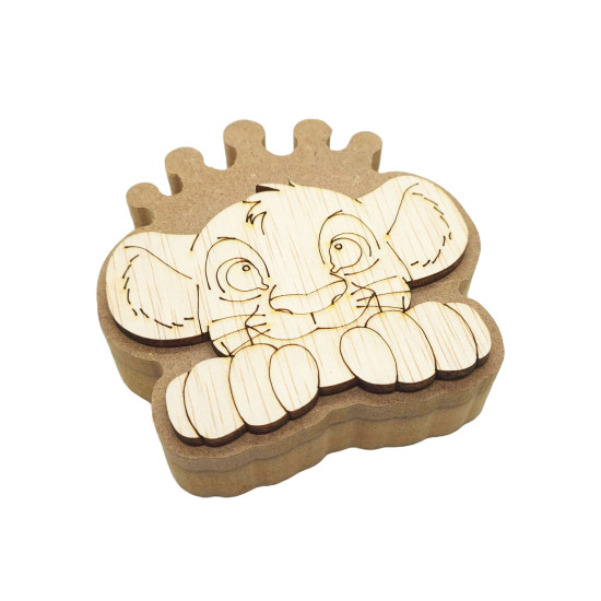 Cutie blank pentru Mot - Leu cu Coronita - 10.5x10.5 cm