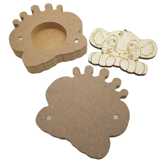 Cutie blank pentru Mot - Leu cu Coronita - 10.5x10.5 cm