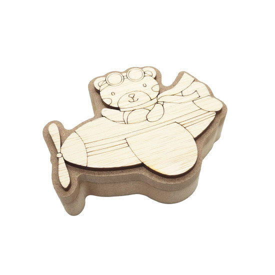 Cutie blank pentru Mot - Urs in Avion - 10.5x8.5 cm