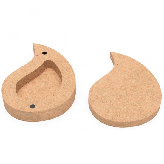 Cutie blank pentru Mot in forma de Mot - 12x9 cm