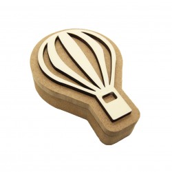 Cutie blank pentru Mot - Balon cu Aer Cald - 12x8.5 cm