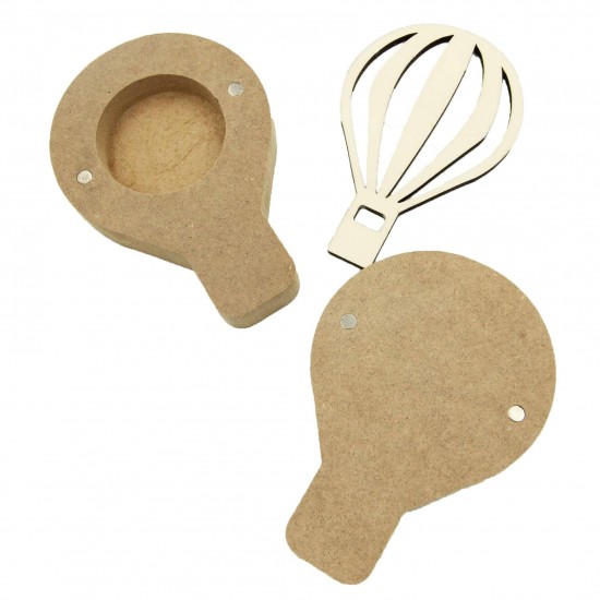 Cutie blank pentru Mot - Balon cu Aer Cald - 12x8.5 cm