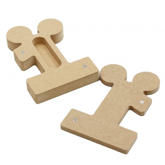Cutie blank pentru Mot - Cifra 1 cu Urechi - 14x9.5 cm