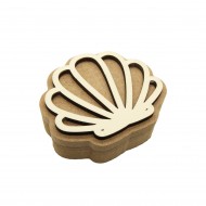 Cutie blank pentru Mot - Scoica - 9x8 cm