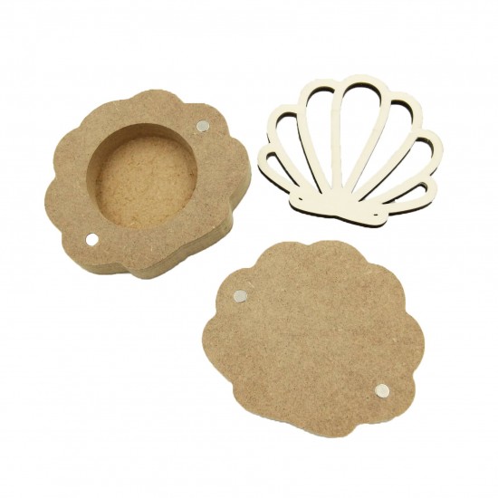 Cutie blank pentru Mot - Scoica - 9x8 cm
