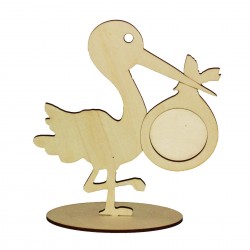 Rama Foto din Lemn pentru Bebelusi - Barza