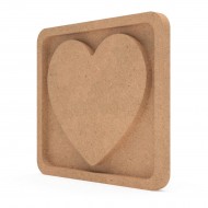 Forma cu Pocket din MDF pentru Muschi sau Licheni - Inima - 295x265x18 mm