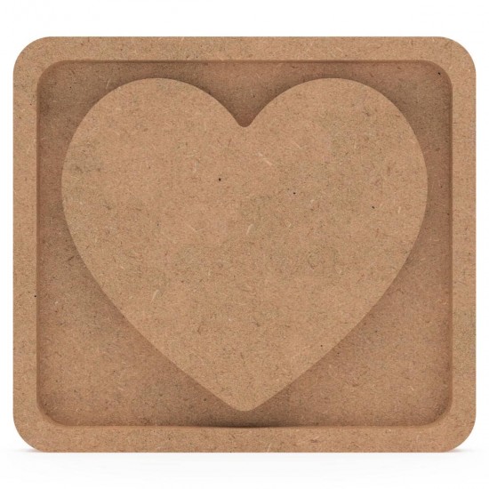Forma cu Pocket din MDF pentru Muschi sau Licheni - Inima - 295x265x18 mm