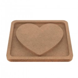 Forma cu Pocket din MDF pentru Muschi sau Licheni - Inima - 295x265x18 mm