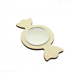 Oglinda Blank din Placaj - Bombonica - 12.5x6.5 cm