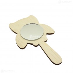 Oglinda Blank din Placaj - Bufnita - 14x8.5 cm