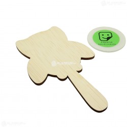 Oglinda Blank din Placaj - Bufnita - 14x8.5 cm