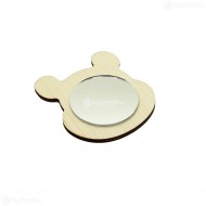 Oglinda Blank din Placaj - Ursulet - 8.5x7.5 cm