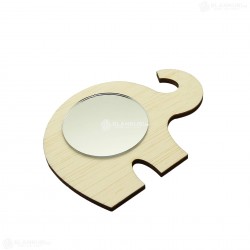 Oglinda Blank din Placaj - Elefant - 11x8 cm