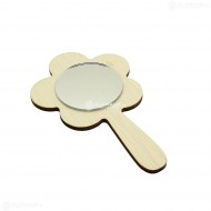 Oglinda Blank din Placaj - Floare - 13x8 cm