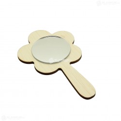 Oglinda Blank din Placaj - Floare - 13x8 cm