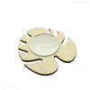 Oglinda Blank din Placaj - Frunza - 10x9 cm