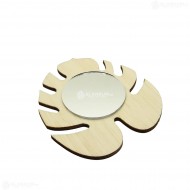 Oglinda Blank din Placaj - Frunza - 10x9 cm