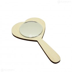 Oglinda Blank din Placaj - Inima - 13x8 cm