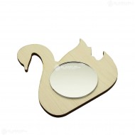 Oglinda Blank din Placaj - Lebada - 11x10 cm