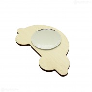 Oglinda Blank din Placaj - Masinuta - 12.5x7.5 cm