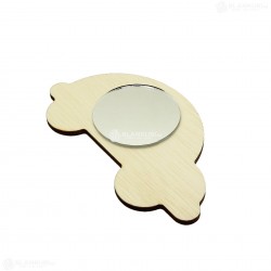 Oglinda Blank din Placaj - Masinuta - 12.5x7.5 cm