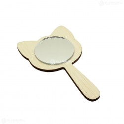 Oglinda Blank din Placaj - Pisica - 12.5x7.5 cm