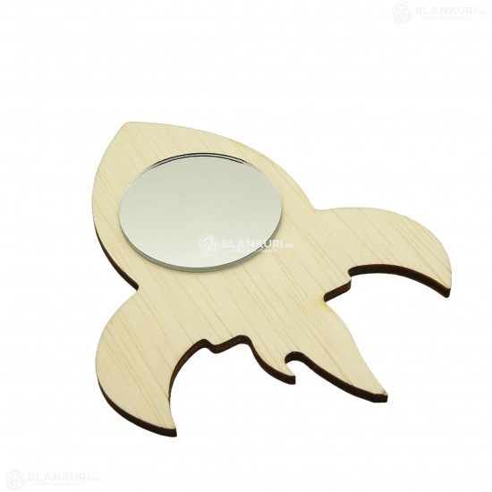 Oglinda Blank din Placaj - Racheta - 13.5x11 cm