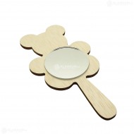 Oglinda Blank din Placaj - Urs - 15x8 cm