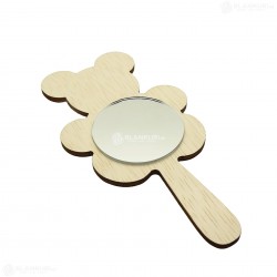 Oglinda Blank din Placaj - Urs - 15x8 cm