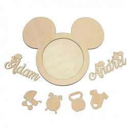 Kit Personalizat - Rama Foto Blank din Lemn - Soricel Kit Personalizat - Rama Foto Blank din Lemn - Soricel