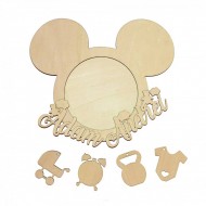 Kit Personalizat - Rama Foto Blank din Lemn - Soricel