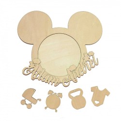 Kit Personalizat - Rama Foto Blank din Lemn - Soricel