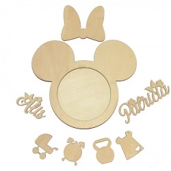 Kit Personalizat - Rama Foto Blank din Lemn - Lady Soricel