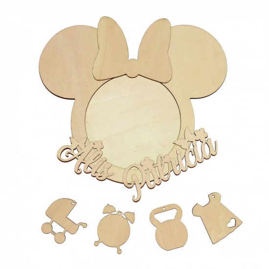 Kit Personalizat - Rama Foto Blank din Lemn - Lady Soricel
