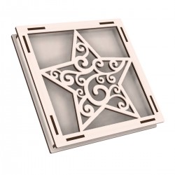 Rama din Placaj de Albasia pentru Muschi sau Licheni - Stea - S1 - 200x200x20 mm Rama din Placaj de Albasia pentru Muschi sau Licheni - Stea - S1 - 200x200x20 mm