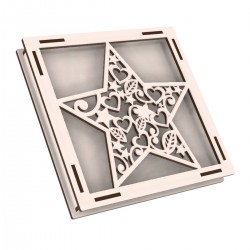 Rama din Placaj de Albasia pentru Muschi sau Licheni - Stea - S2 - 200x200x20 mm Rama din Placaj de Albasia pentru Muschi sau Licheni - Stea - S2 - 200x200x20 mm